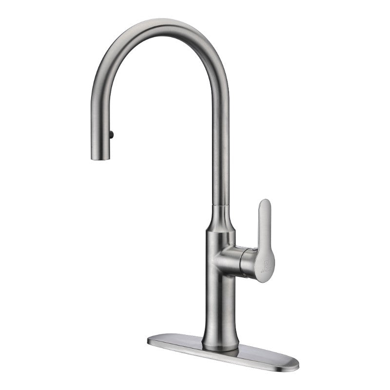 Cresent Single-Handle Pull-Down Kitchen Faucet in Brushed Nickel