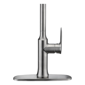 Cresent Single-Handle Pull-Down Kitchen Faucet in Brushed Nickel