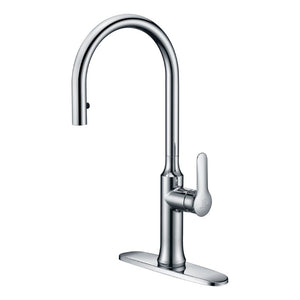 Cresent Single-Handle Pull-Down Kitchen Faucet in Polished Chrome
