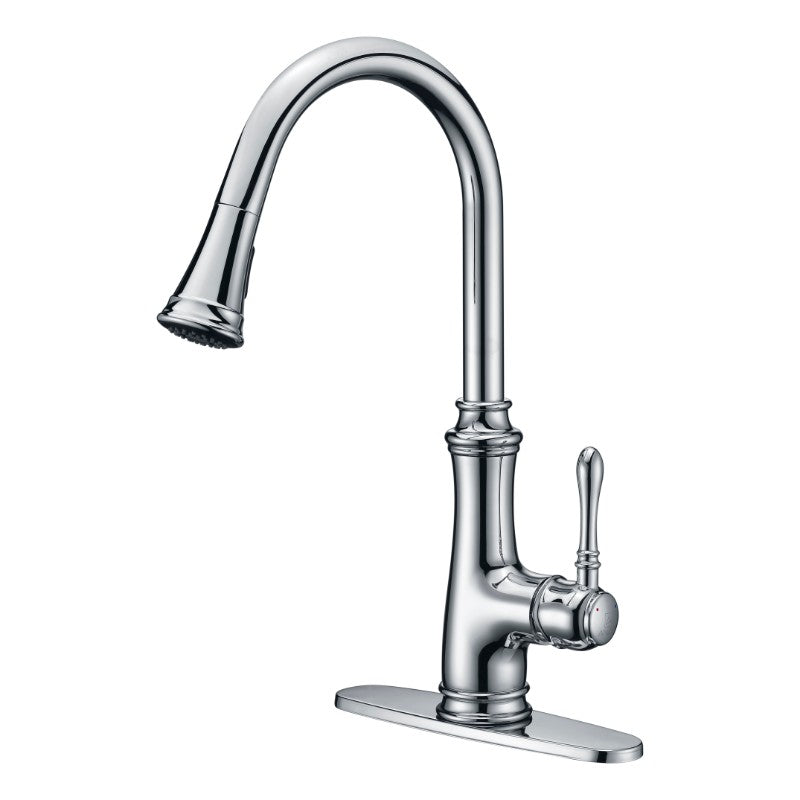 Luna Single-Handle Pull-Down Kitchen Faucet in Polished Chrome