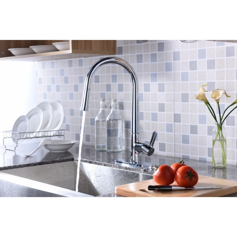 Orbital Single-Handle Pull-Down Kitchen Faucet in Polished Chrome