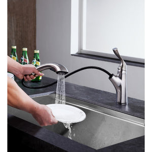 Di Piazza Single-Handle Pull-Out Kitchen Faucet in Brushed Nickel