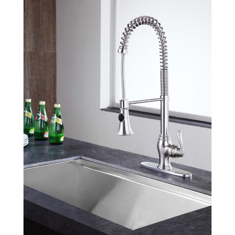 Bastion Single-Handle Pull-Down Kitchen Faucet in Brushed Nickel