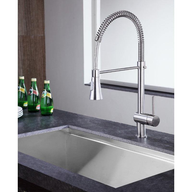 Carriage Single-Handle Pull-Down Kitchen Faucet in Brushed Nickel