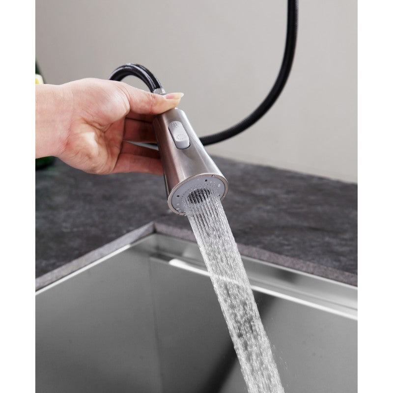 Tulip Single-Handle Pull-Down Kitchen Faucet in Brushed Nickel