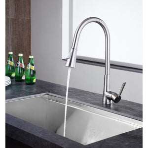 Tulip Single-Handle Pull-Down Kitchen Faucet in Brushed Nickel