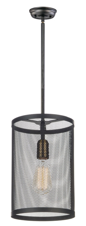 Palladium 7.75' Single Light Pendant in Black and Natural Aged Brass