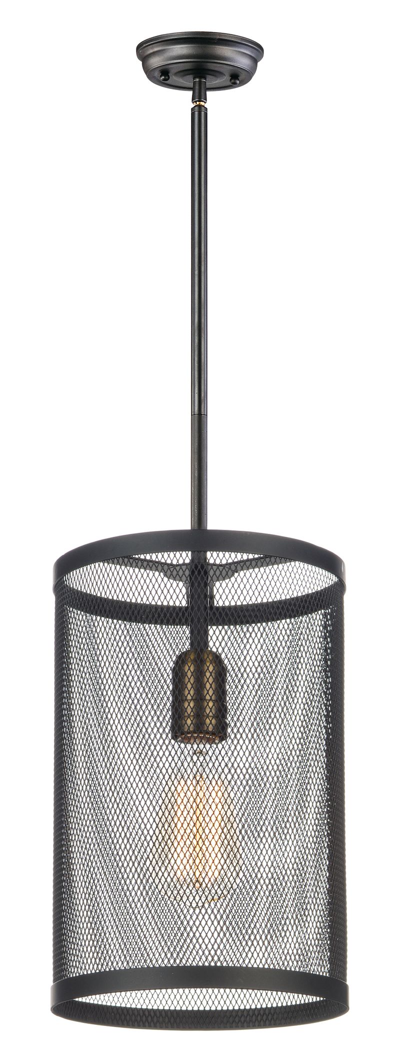 Palladium 7.75' Single Light Pendant in Black and Natural Aged Brass