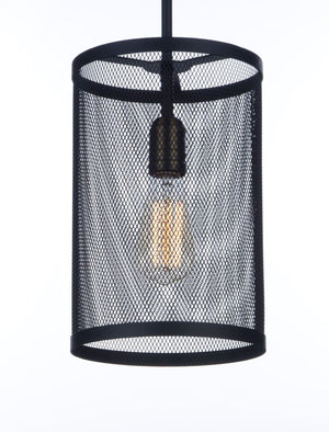 Palladium 7.75' Single Light Pendant in Black and Natural Aged Brass