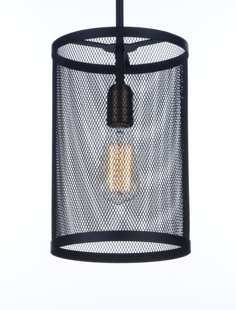 Palladium 7.75' Single Light Pendant in Black and Natural Aged Brass