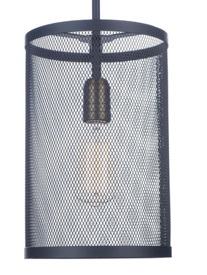 Palladium 7.75' Single Light Pendant in Black and Natural Aged Brass