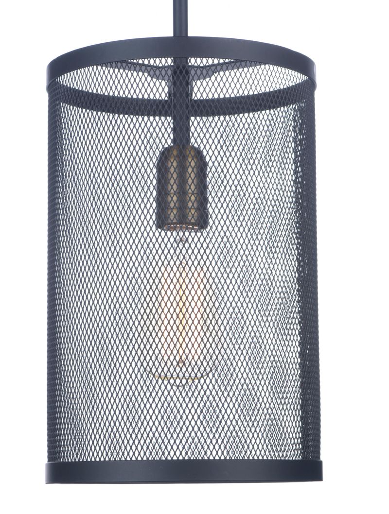 Palladium 7.75' Single Light Pendant in Black and Natural Aged Brass