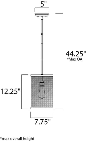 Palladium 7.75' Single Light Pendant in Black and Natural Aged Brass