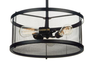 Palladium 16.5' 3 Light Multi-Light Pendant in Black and Natural Aged Brass
