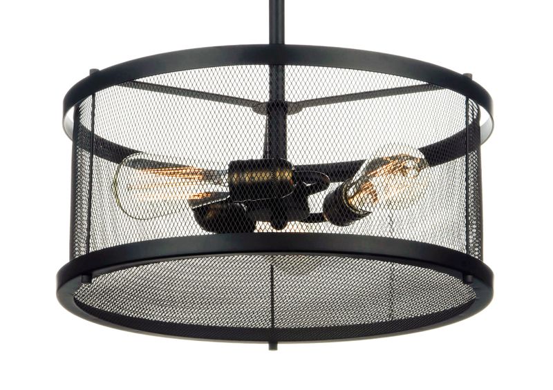 Palladium 16.5' 3 Light Multi-Light Pendant in Black and Natural Aged Brass