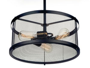 Palladium 16.5' 3 Light Multi-Light Pendant in Black and Natural Aged Brass