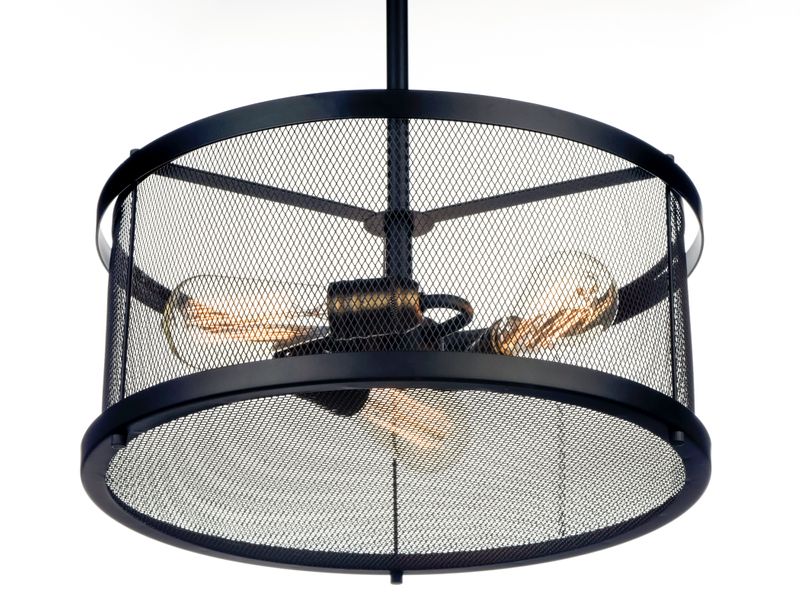 Palladium 16.5' 3 Light Multi-Light Pendant in Black and Natural Aged Brass