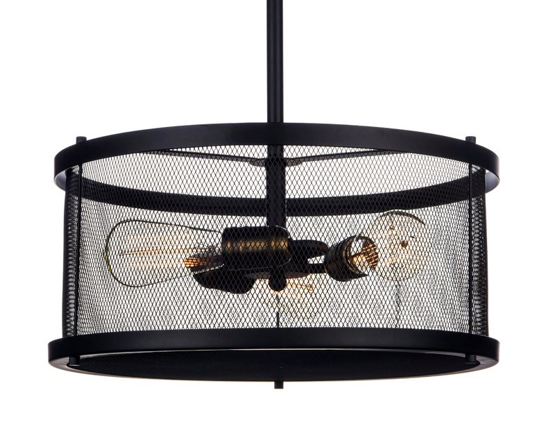Palladium 16.5' 3 Light Multi-Light Pendant in Black and Natural Aged Brass