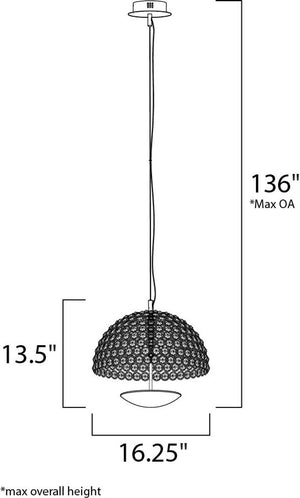 Parasol 16.25' Single Light Pendant in Polished Chrome