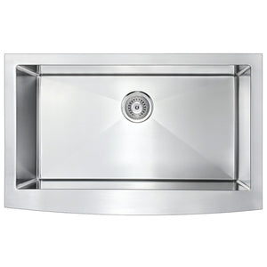 Elysian 35.88' Single Basin Farmhouse Apron Kitchen Sink with Opus Single-Handle Faucet in Brushed Nickel