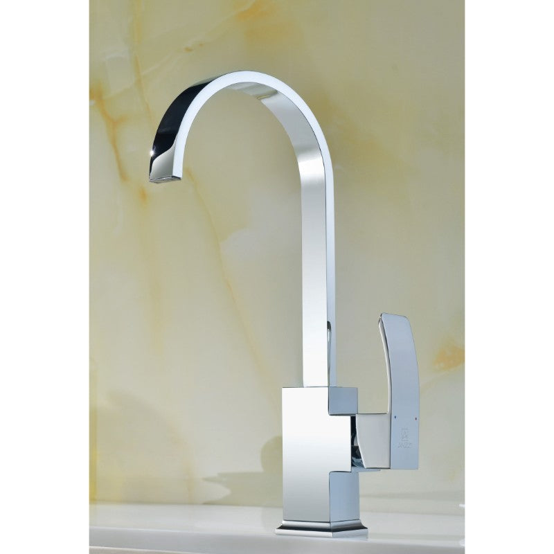 Elysian 35.88' Single Basin Farmhouse Apron Kitchen Sink with Opus Single-Handle Faucet in Polished Chrome
