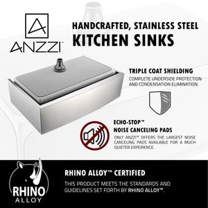 Elysian 35.88' Single Basin Farmhouse Apron Kitchen Sink with Timbre Single-Handle Faucet in Polished Chrome