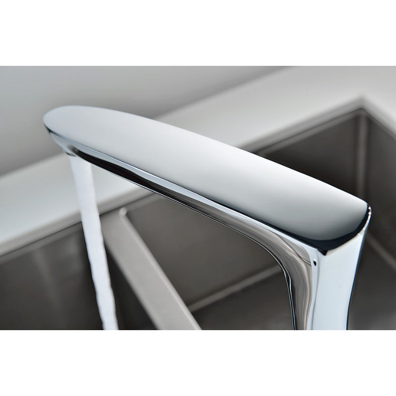 Elysian 35.88' Single Basin Farmhouse Apron Kitchen Sink with Timbre Single-Handle Faucet in Polished Chrome