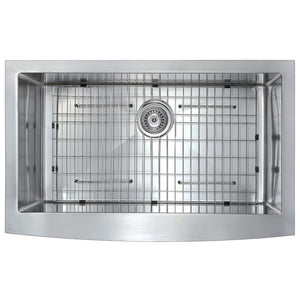 Elysian 35.88' Single Basin Farmhouse Apron Kitchen Sink with Timbre Single-Handle Faucet in Polished Chrome