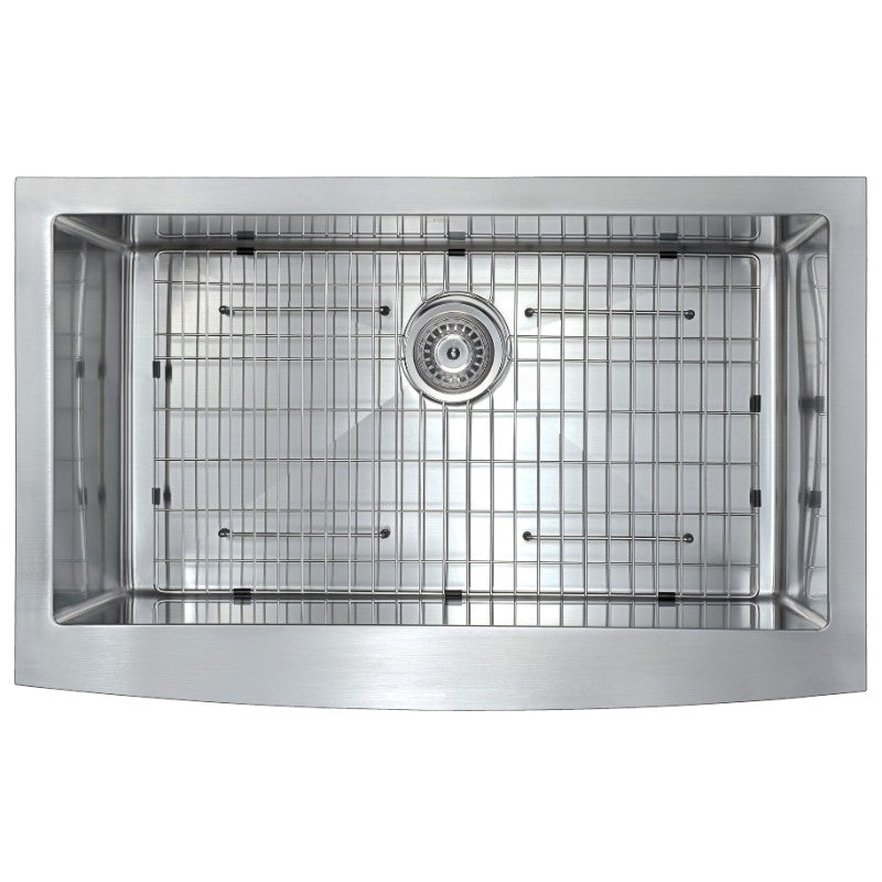 Elysian 35.88' Single Basin Farmhouse Apron Kitchen Sink with Timbre Single-Handle Faucet in Polished Chrome