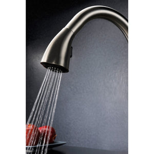 Moore 32' Double Basin Undermount Kitchen Sink with Accent Pull-Down Faucet in Brushed Nickel