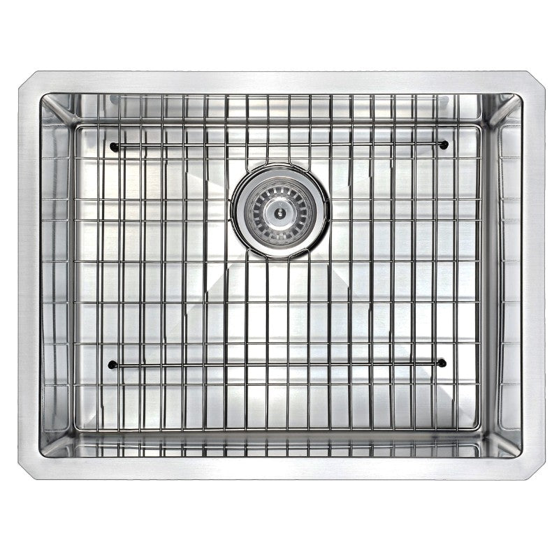 Vanguard 23' Single Basin Undermount Kitchen Sink with Accent Pull-Down Faucet in Brushed Nickel