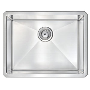 Vanguard 23' Single Basin Undermount Kitchen Sink with Accent Pull-Down Faucet in Brushed Nickel