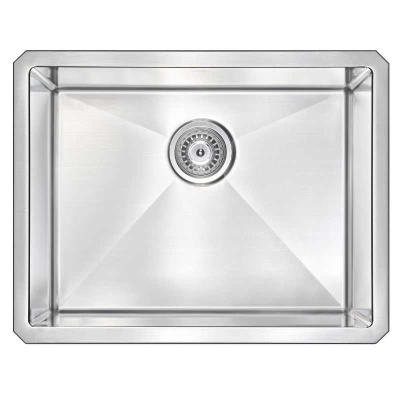 Vanguard 23' Single Basin Undermount Kitchen Sink with Accent Pull-Down Faucet in Brushed Nickel