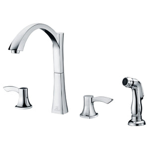 Vanguard 23' Single Basin Undermount Kitchen Sink with Soave Two-Handle Widespread Faucet in Polished Chrome