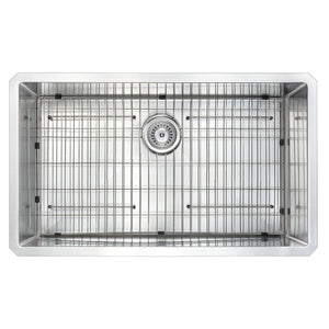 Vanguard 32.75' Single Basin Undermount Kitchen Sink with Singer Pull-Down Faucet in Brushed Nickel