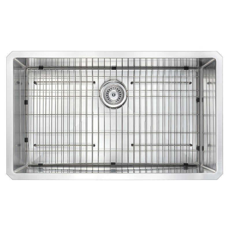 Vanguard 32.75' Single Basin Undermount Kitchen Sink with Timbre Single-Handle Faucet in Brushed Nickel