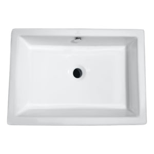 Deux 20.25' Vessel Bathroom Sink in White
