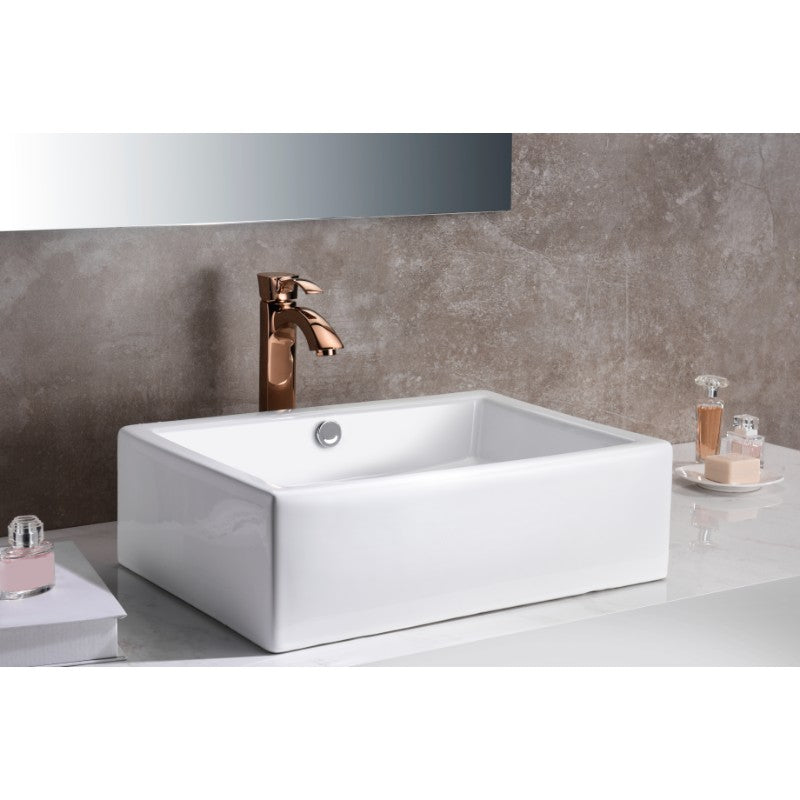 Deux 20.25' Vessel Bathroom Sink in White