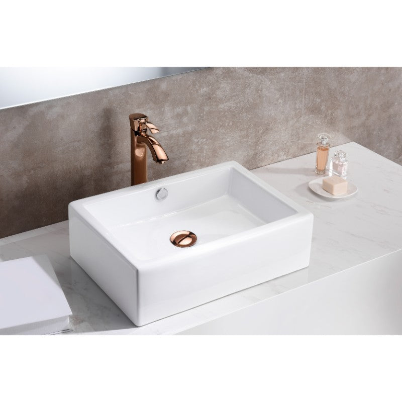 Deux 20.25' Vessel Bathroom Sink in White