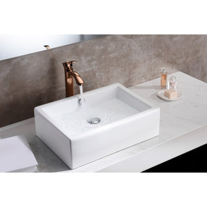 Deux 20.25' Vessel Bathroom Sink in White
