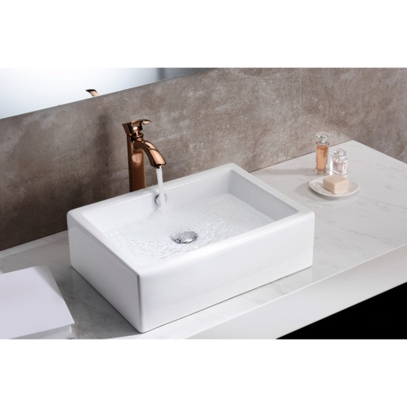 Deux 20.25' Vessel Bathroom Sink in White