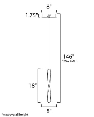 Pirouette 8' Single Light Mini-Pendant in Black