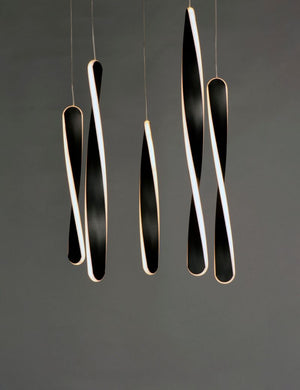 Pirouette 16' 5 Light Multi-Light Pendant in Black