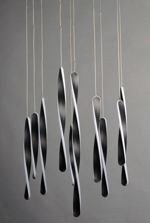 Pirouette 24' 10 Light Multi-Light Pendant in Black