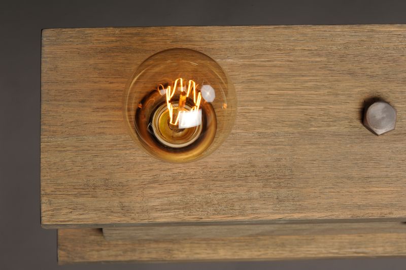 Plank 9' 8 Light Linear Pendant in Weathered Wood and Antique Brass