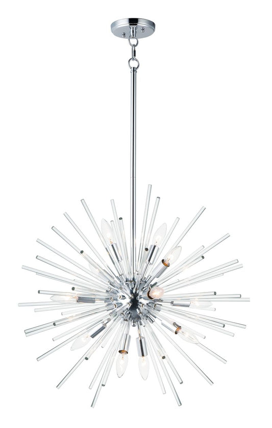 Polaris 25" 12 Light Chandelier in Polished Chrome