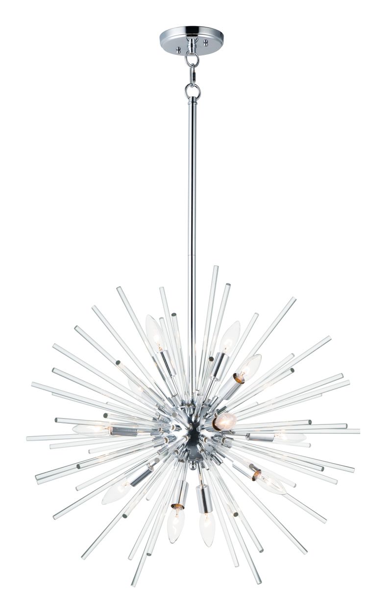 Polaris 25' 12 Light Chandelier in Polished Chrome
