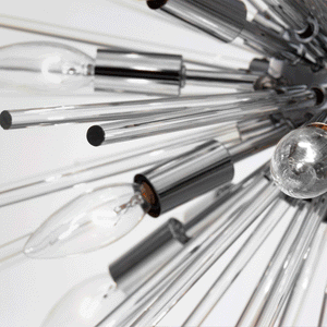 Polaris 25' 12 Light Chandelier in Polished Chrome