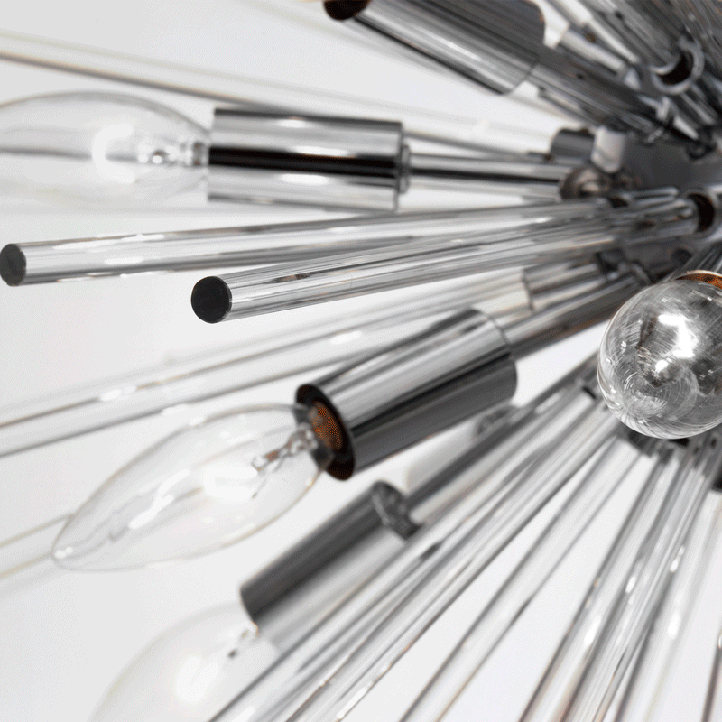 Polaris 25' 12 Light Chandelier in Polished Chrome