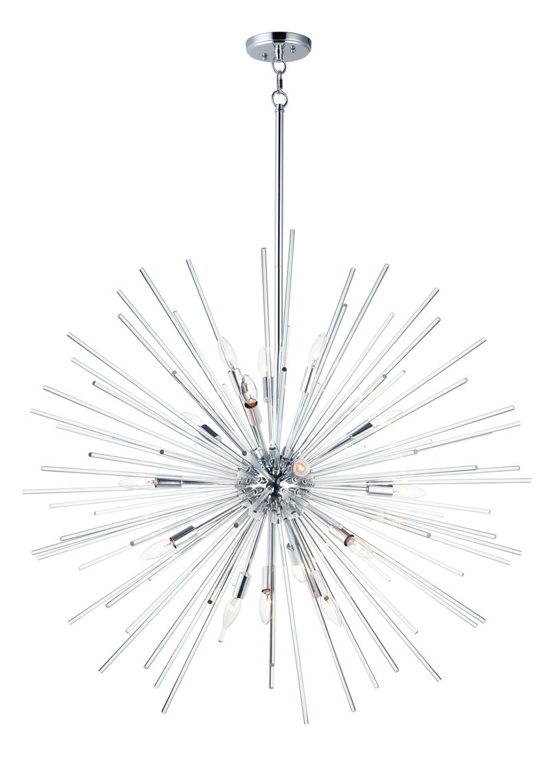 Polaris 40' 16 Light Chandelier in Polished Chrome